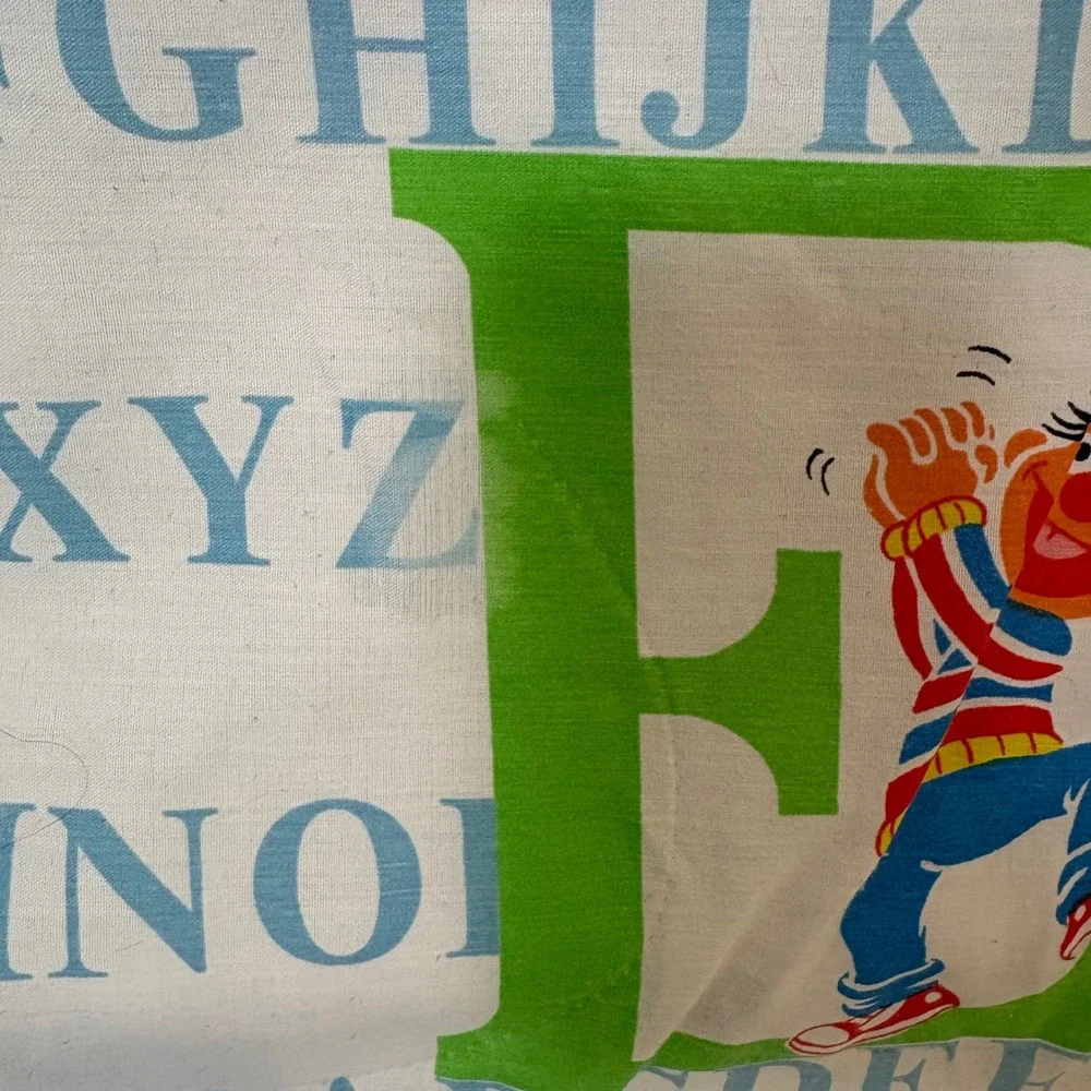 Vintage Sesame Street ABC's Alphabet Letters Comforter Twin Blanket Big Bird